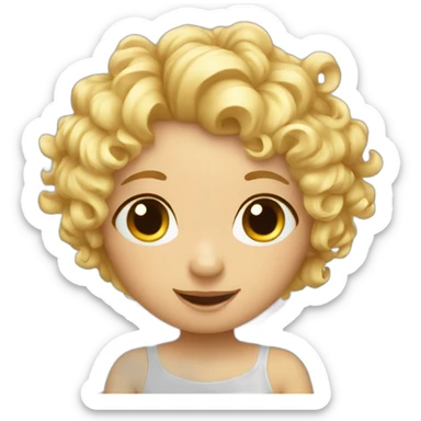 cute Angel fairy with wings and curly blond hair sticker