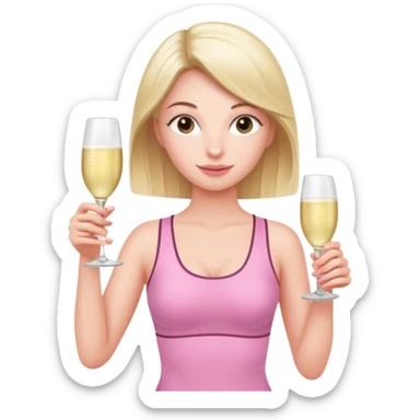 pink pilates princess prosecco sticker