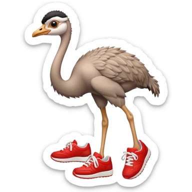  ostrich-in-red sneakers sticker