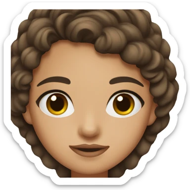 Girl with brown hair and brow eyes with eyeliner  sticker