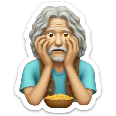 Old hippie eating his own head sticker