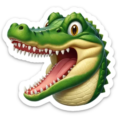 an alligator opening its mouth in a dentist's office sticker
