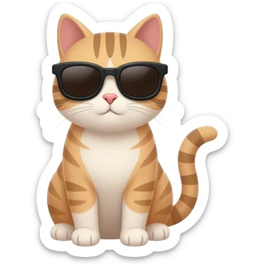 Cat wearing sunglasses sticker