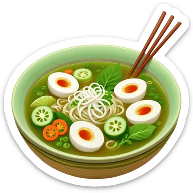 Khmer Noodle Num Banh Jok green broth with no meat or eggs sticker