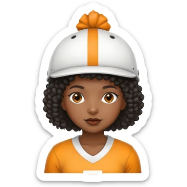 Black girl with short curly hair and a Tennessee football hat sticker
