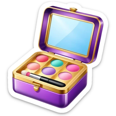 five cosmetic products in jewel box sticker