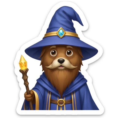 Dog wizard sticker