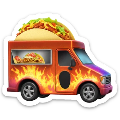 Fiery hot holographic hot wheel food taco hot salsa truck sticker