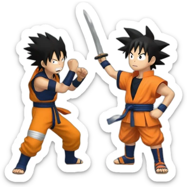 naruto fighting with goku sticker