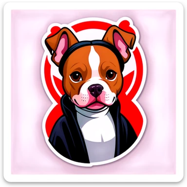 Tan pitbull Princess Leia  sticker