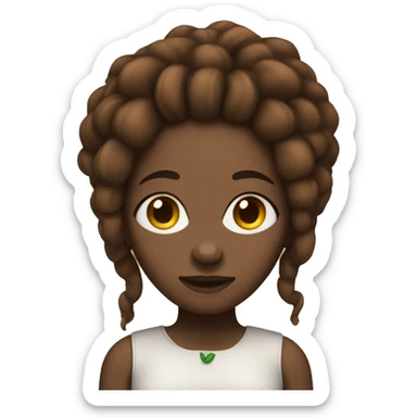 Black girl with brown dreadlocks  sticker