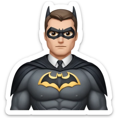 caucasian batman standing sticker