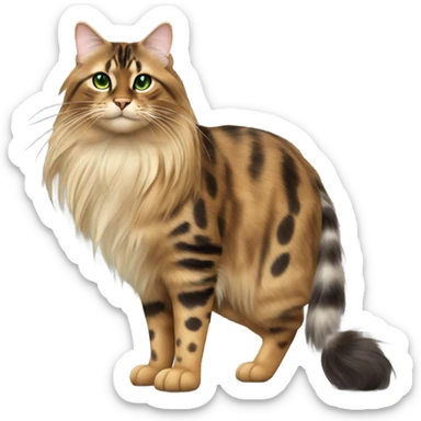 Long Hair Cashmere Bengal Cat  sticker