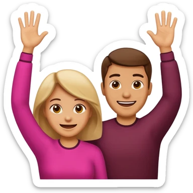 Mom and dad emoji throwing their hands up like they don't know sticker
