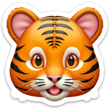 little tiger show his tongue sticker