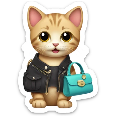 Kitten with purse  sticker