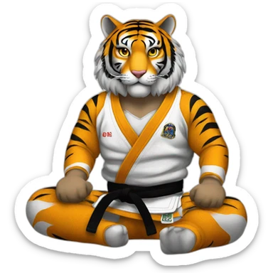 BJJ seated guard  Tiger  sticker