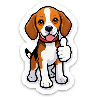 Beagle giving thumbs up sticker