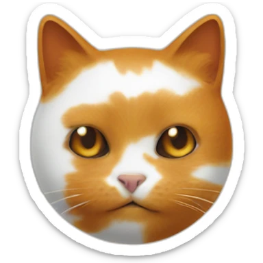 Un chat roux et blanc avec une tâche noir su chaque œil sticker