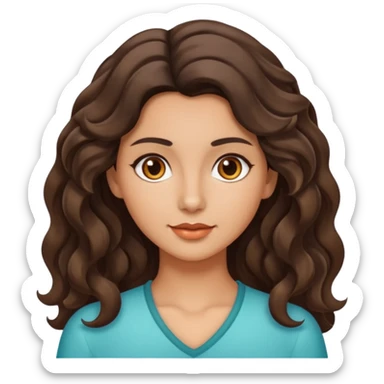 Morena com cabelo ondulado nas pontas  e de pele um pouco bronzeada sticker