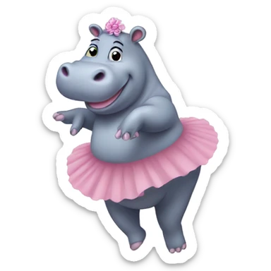 ballerina hippo sticker