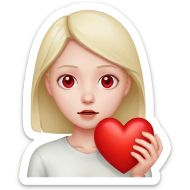 red heart in fear sticker