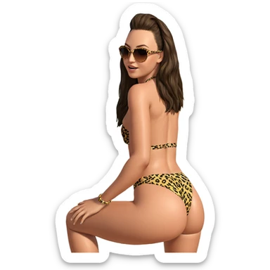 beach day in animal print sticker