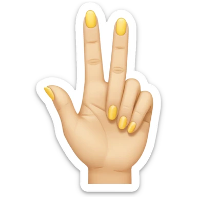 yellow 5 finger emoji, index finger extended, remaining finger folded, pointing to someone, poking hand sticker