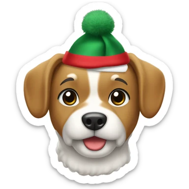 Perro con gorro y bufanda en Navidad  sticker