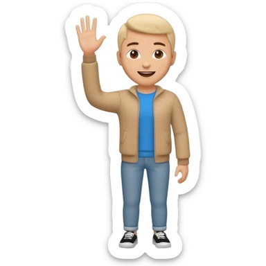 a single full body 3D bitmoji showing the action of contact us sticker