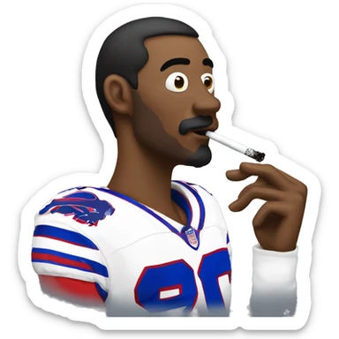 Buffalo bills fan smoking cigarette sticker
