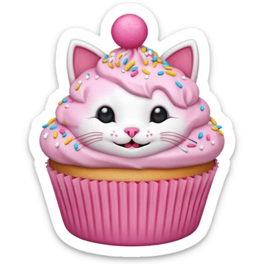 cat cupcake pink funny sticker
