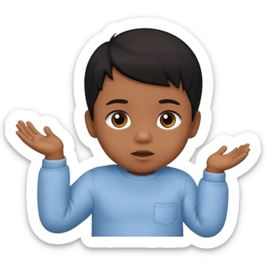 Baby boy with black hair and brown skin sticker