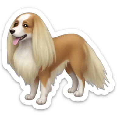 witchy pollux dog really long hair sticker