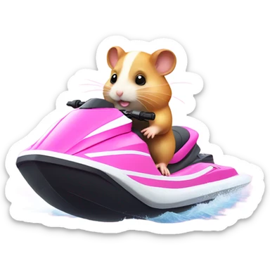 Hamster on pink JetSki  sticker