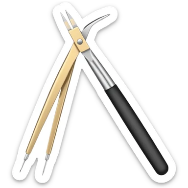 Tweezers for picking out eyebrows sticker