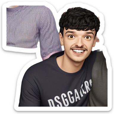 boys with smiles and mustaches sticker
