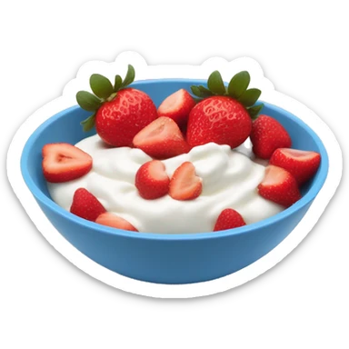Yogurt bowl with sliced strawberries  sticker