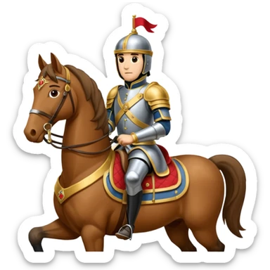 Emoticone Chevalier en armure sur cheval sticker