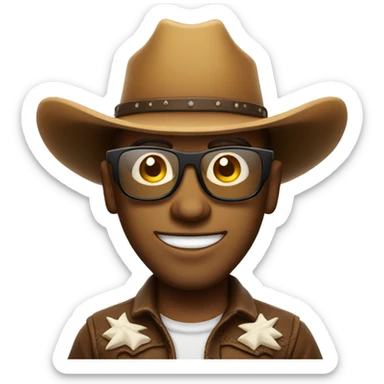 Smirking Cowboy in Sunglases sticker