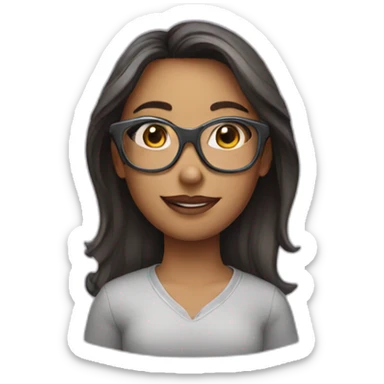 girl with star glasses sticker