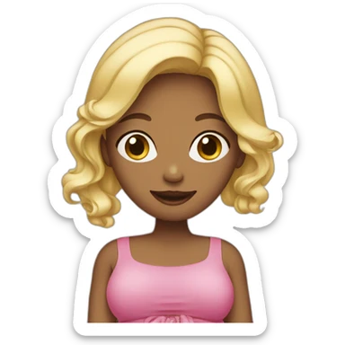 Blond pregnant Woman has Birthday sticker