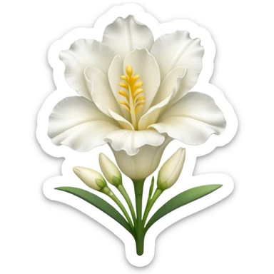 white freesia flower sticker