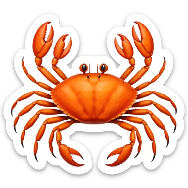 A live crab with eight legs and two pincers sticker