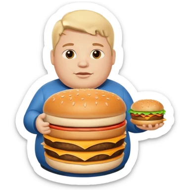 Fat Boy with burger tower sticker