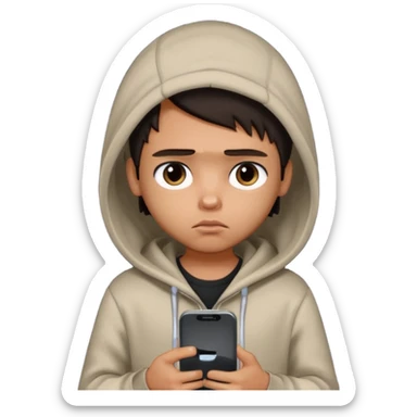 a PRETTY BRATZ boy using his phone and looking sad sticker