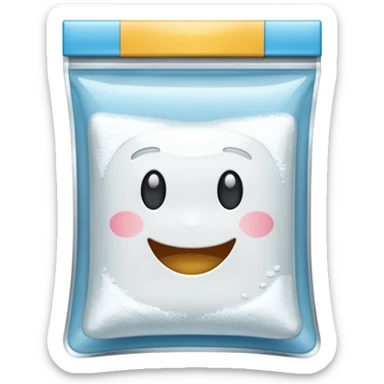 happy zip lock with white powder sticker