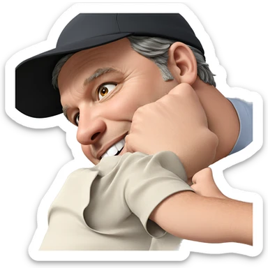 male portrait with hat sticker