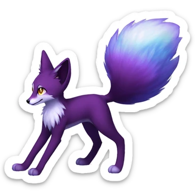 Anthro Sona Fakemon Nebula Fox Full Body sticker