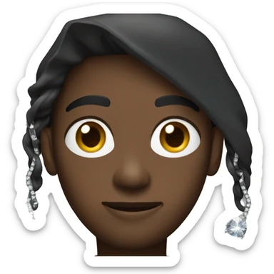 black person with diamond chain and black hoodie sticker